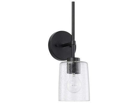 Capital Lighting Greyson 1-Light Matte Black Glass Wall Sconce