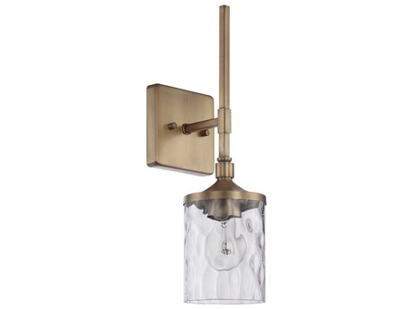 Capital Lighting Colton 1-Light Aged Brass Glass Wall Sconce