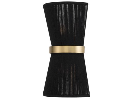 Capital Lighting Cecilia 2-Light Black Rope And Patinaed Brass Wall Sconce