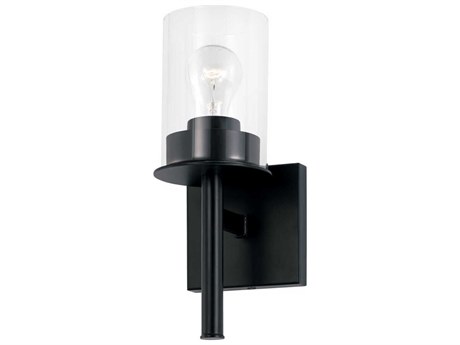 Capital Lighting Mason 1-Light Matte Black Glass Wall Sconce