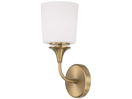 Capital Lighting Presley 1-Light Aged Brass Glass Wall Sconce