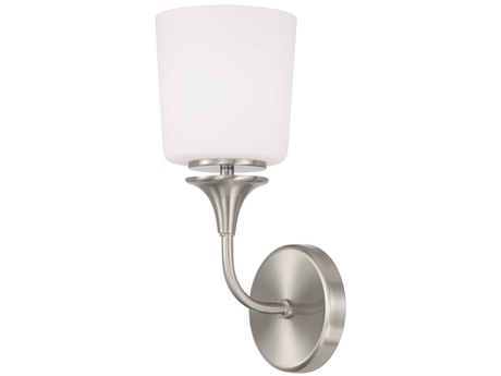 Capital Lighting Presley 1-Light Brushed Nickel Glass Wall Sconce