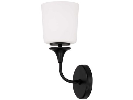 Capital Lighting Presley 1-Light Matte Black Glass Wall Sconce