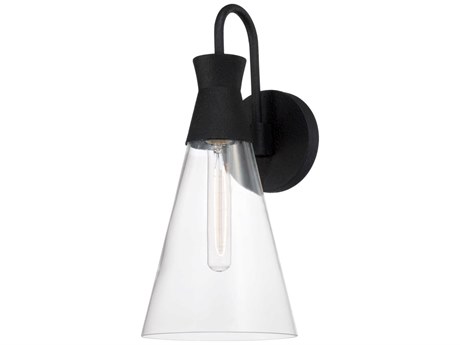 Capital Lighting Paloma 1-Light Textured Black Glass Wall Sconce
