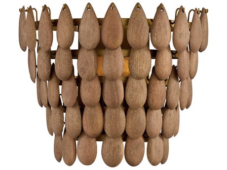 Capital Lighting Ravi 1-Light Light Wood Patinaed Brass Wall Sconce