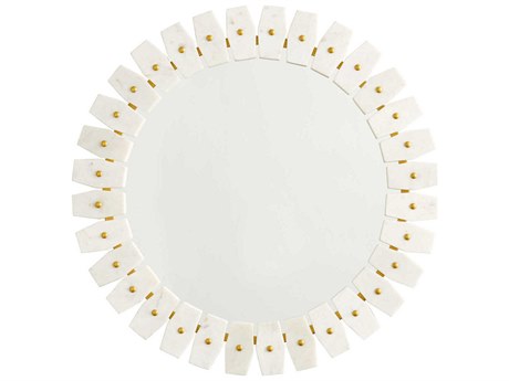 Capital Lighting Marble and Brass Round Wall Mirror