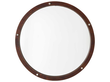 Capital Lighting Dark Wood / Polished Nickel Round Wall Mirror