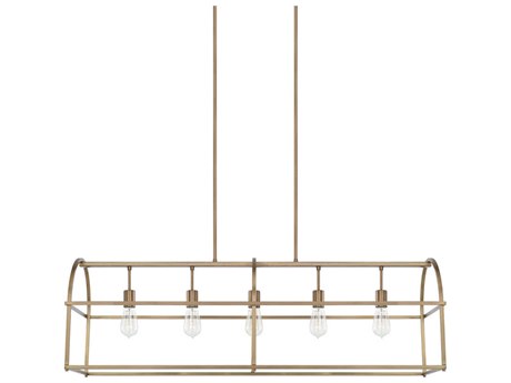 Capital Lighting Aubrey 5-Light Aged Brass Linear Island Pendant