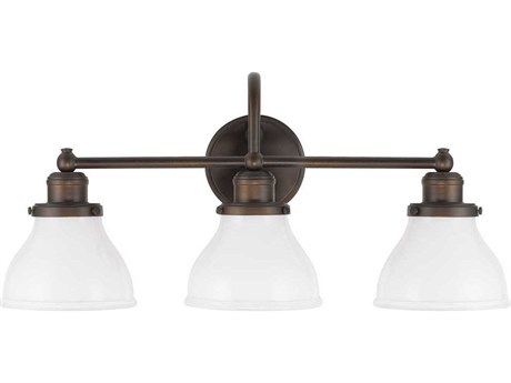 Capital Lighting Baxter 3-Light Burnished Bronze Glass Vanity Light