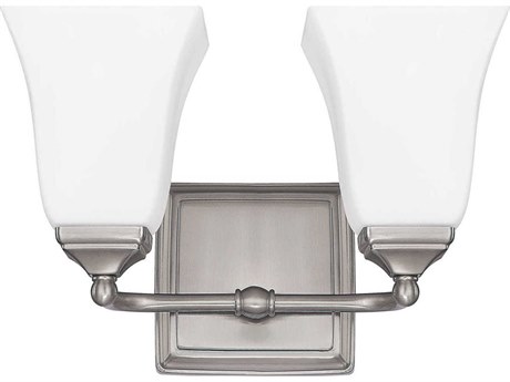 Capital Lighting 2-Light Brushed Nickel Glass Vanity Light