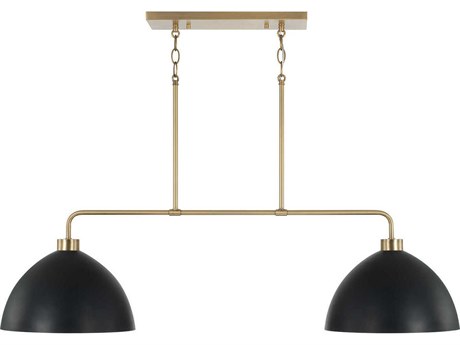 Capital Lighting Ross 2-Light Aged Brass And Black Dome Island Pendant
