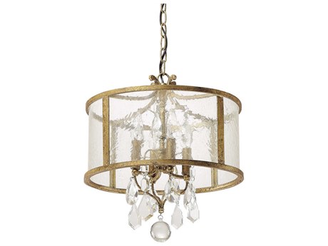 Capital Lighting Blakely 4-Light Antique Gold Crystal Glass Candelabra Chandelier
