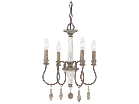 Capital Lighting Zoe 4-Light French Antique Gray Candelabra Chandelier