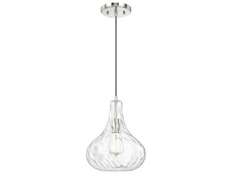 Capital Lighting River 1-Light Polished Nickel Glass Mini Pendant