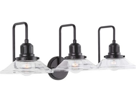 Capital Lighting Roan 3-Light Matte Black Glass Vanity Light