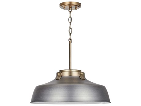 Capital Lighting Oakwood 1-Light Antique Nickel Dome Pendant