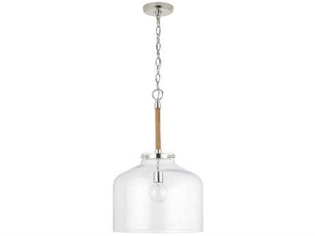Capital Lighting Corde 1-Light Polished Nickel Glass Dome Pendant