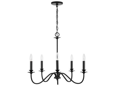 Capital Lighting Weston 5-Light Matte Black Candelabra Chandelier
