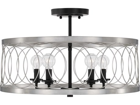 Capital Lighting Madeline 4-Light Black Tie Nickel Semi Flush Mount