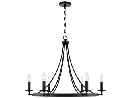 Capital Lighting Tempe 6-Light Black Iron Candelabra Chandelier