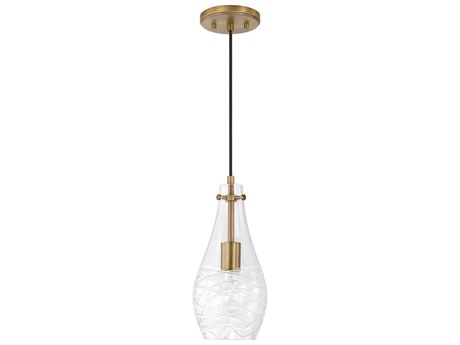 Capital Lighting Kier 1-Light Aged Brass Glass Bell Mini Pendant