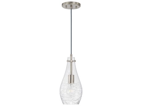 Capital Lighting Kier 1-Light Brushed Nickel Glass Bell Mini Pendant