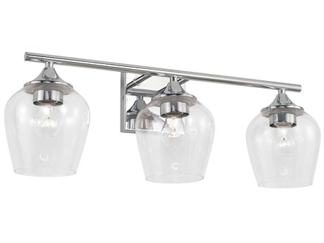 Capital Lighting Reece 3-Light Chrome Glass Vanity Light