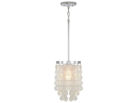 Capital Lighting Shelby 1-Light Polished Nickel White Mini Pendant