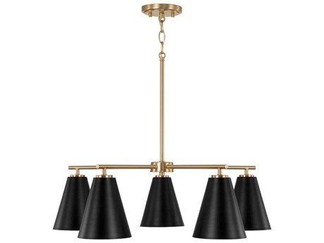 Capital Lighting Charlie 5-Light Matte Brass And Black Chandelier