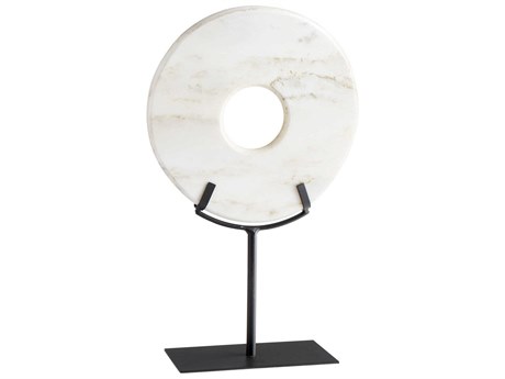 Cyan Design White Disk on Stand Sculpture
