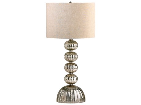 Cyan Design Cardinal Mercury Raw Cotton White Inside Silver Buffet Lamp