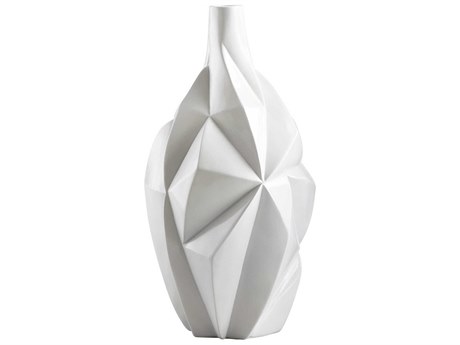 Cyan Design Gloss White Glaze Glacier Vase