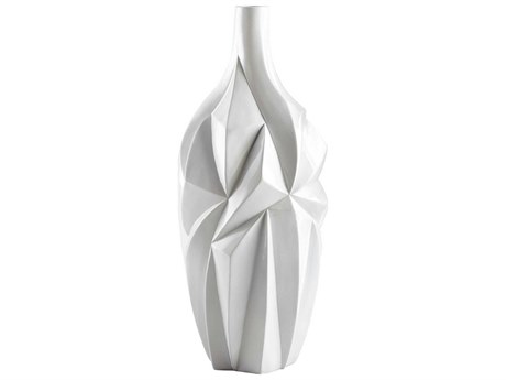Cyan Design Gloss White Glaze Glacier Vase