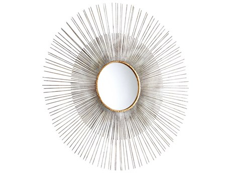 Cyan Design Pixley Antiqued Silver Leaf Sunburst Wall Mirror