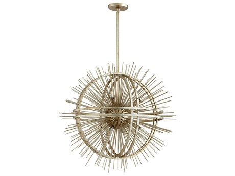 Cyan Design Saturn Burst 8-Light Silver Leaf Geometric Sputnik Pendant