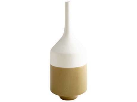 Cyan Design White Olive Crackle Groove Vase