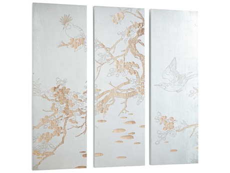 Cyan Design Osaka Silver Leaf Natural Wood Wall Art