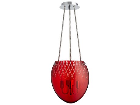 Cyan Design 3-Light Chrome Red Mini Pendant
