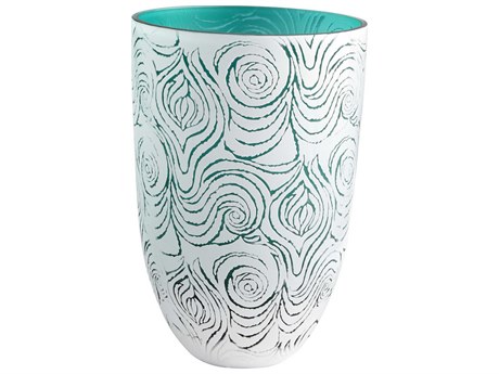Cyan Design White Green Destin Vase