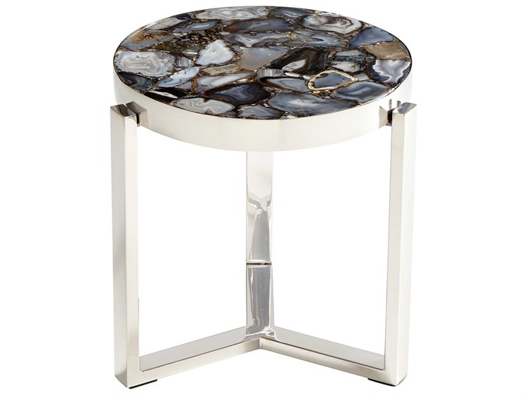 Cyan Design Geo Nickel 17 Wide Round End Table 08985