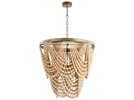 Cyan Design Hammock 1-Light Tinted Raw Iron Wood Pendant