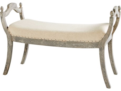 Cyan Design Alice Cream Weathered Grey Upholstered Accent Stool