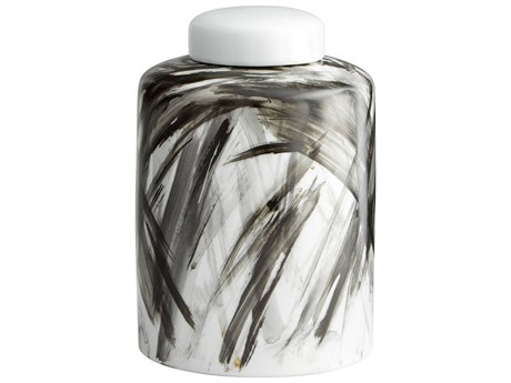 Cyan Design Black White Pollock Container