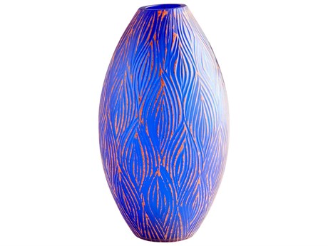 Cyan Design Fused Groove Blue Vase