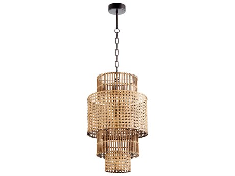 Cyan Design Wickham 1-Light Rattan Brown Cylinder Pendant