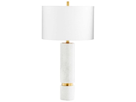 Cyan Design Archer Brass Off White Linen Buffet Lamp