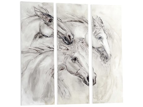 Cyan Design Galloping White Wood Wall Art