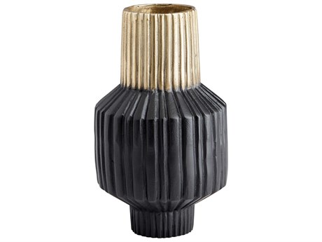 Cyan Design Matt Black Gold Allumage Vase
