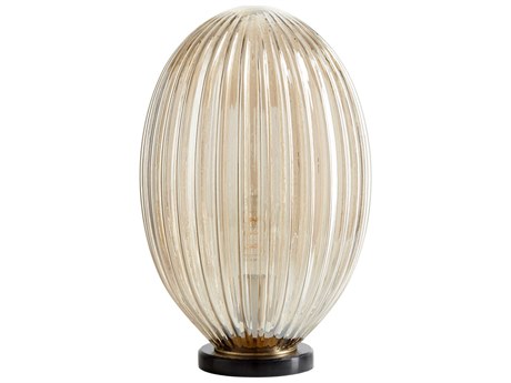 Cyan Design Maxima Aged Brass Amber Glass Table Lamp