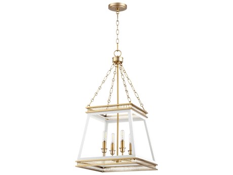 Cyan Design 4-Light White Aged Brass Candelabra Chandelier